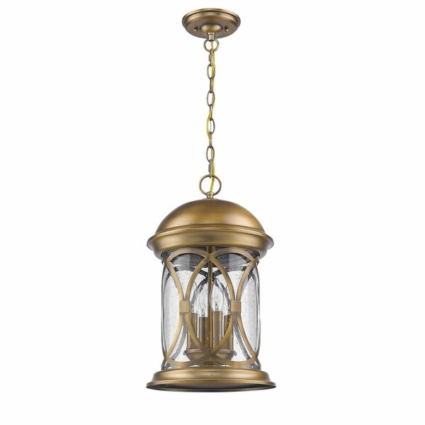 Homeroots 18.5 x 11 x 11 in. Lincoln 4-Light Antique Brass Hanging Light 397955